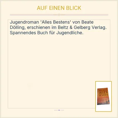 Alles Bestens Beate Dölling Jugendbuch Beltz & Gelberg Taschenbuch