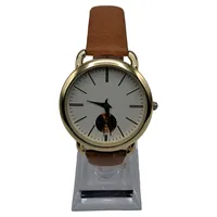 Bijou Brigitte Damenuhr Lederarmband Braun Gold Quarz Klassisch 1