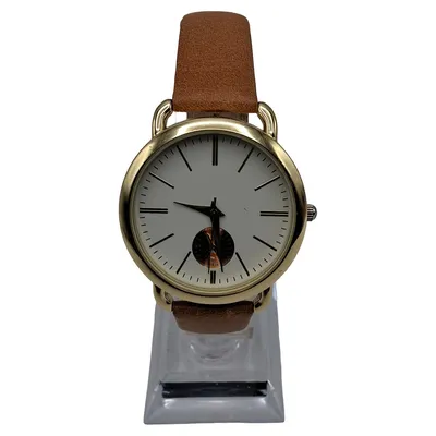 Bijou Brigitte Damenuhr Lederarmband Braun Gold Quarz Klassisch