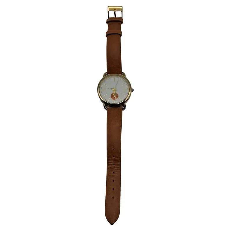 Bijou Brigitte Damenuhr Lederarmband Braun Gold Quarz Klassisch 3