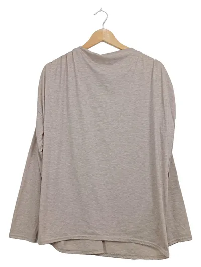 Long Tall Sally Damen Langarmshirt Gr. 44 Beige Meliert Oversized LTS