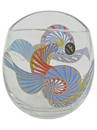 Rosenthal Glas Vase Spiralen Design Mehrfarbig Modern 11cm