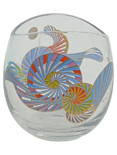 Rosenthal Glas Vase Spiralen Design Mehrfarbig Modern 11cm