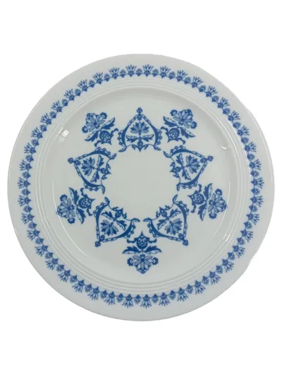Melitta Essteller Porzellan Weiß Blaues Blumenmuster 24 cm Traditionell