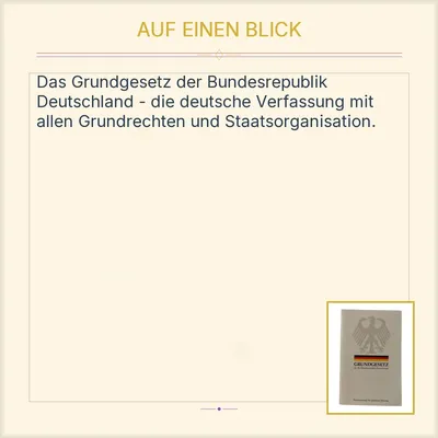 Grundgesetz für die Bundesrepublik Deutschland Bundeszentrale polit. Bildung