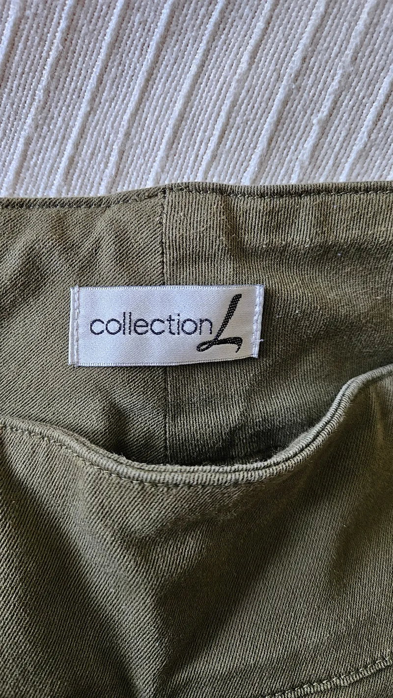 Collection L Damen Stoffhose Gr. 38 Oliv Stretch Casual Hose 3