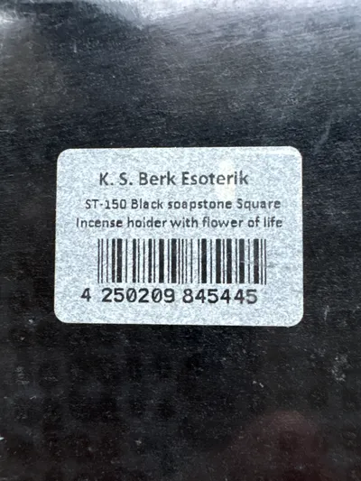 K.S. Berk Esoterik Untersetzer Blume des Lebens Speckstein Schwarz 11cm