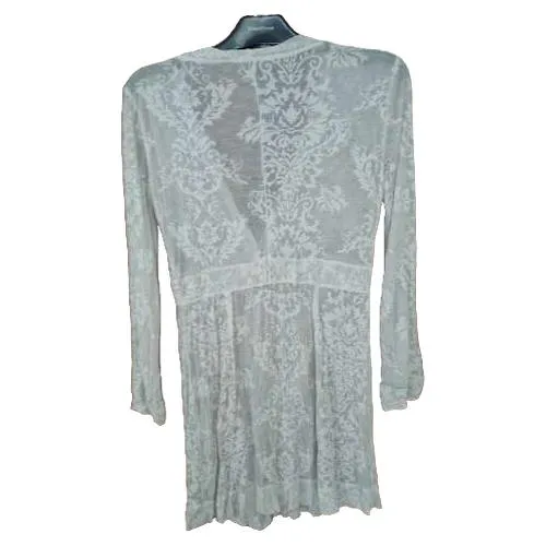 Bottega Damen Strickjacke Gr. S Beige Boho Floral Langarm Cardigan 2