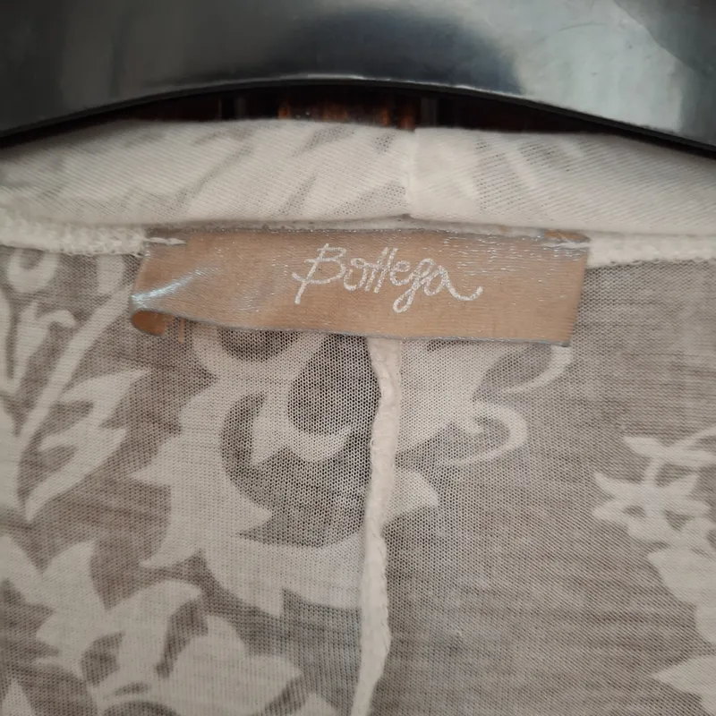 Bottega Damen Strickjacke Gr. S Beige Boho Floral Langarm Cardigan 3