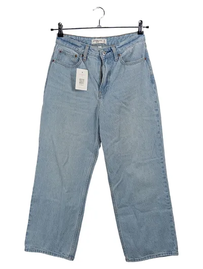 Abercrombie & Fitch Loose High Rise Jeans Damen W27 Hellblau Curve Love