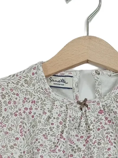 Sanetta Fiftyseven Baby Mädchen Langarmshirt Blumenmuster Gr. 68 Weiß