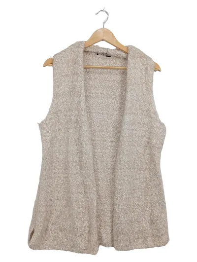 Olsen Strickweste Damen Gr. L Beige Meliert Ärmellos Cardigan