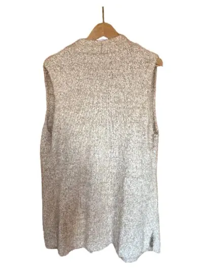 Olsen Strickweste Damen Gr. L Beige Meliert Ärmellos Cardigan