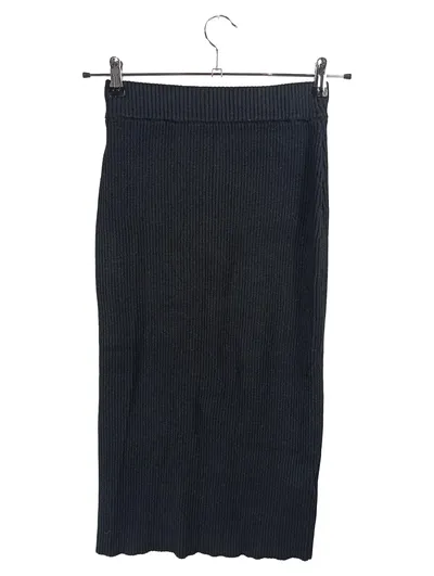 Soyaconcept Damen Strickrock Rippstrick Schwarz Gr. S Midi