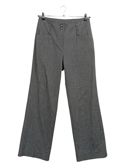 Wissmach Damen Stoffhose Gr. 38 Grau Business Weites Bein Meliert