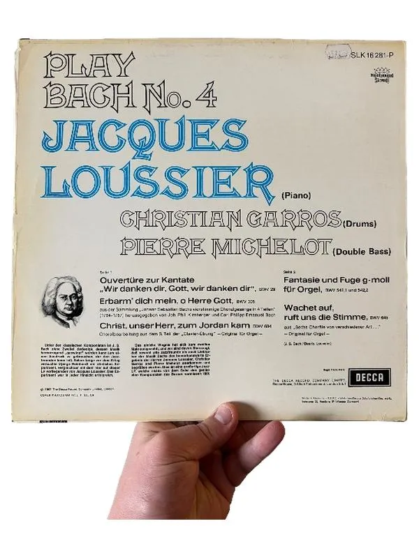 Play Bach No. 4 Jacques Loussier Trio Vinyl LP Decca Jazz Klassik 1