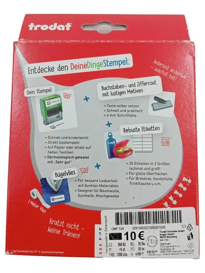 Trodat Deine Dinge Stempel Set Kinder Selbstfärber zum Selbersetzen