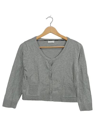 Vero Moda Strickjacke Damen Gr. M Grau Kurz Cardigan Basic