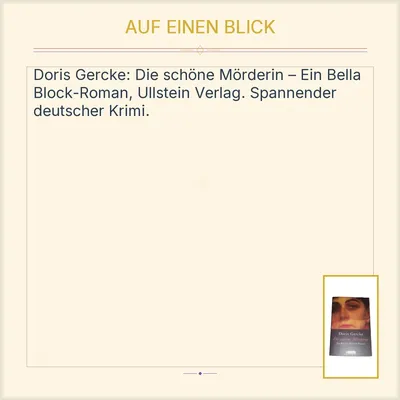 Die schöne Mörderin - Doris Gercke - Bella Block Kriminalroman Ullstein