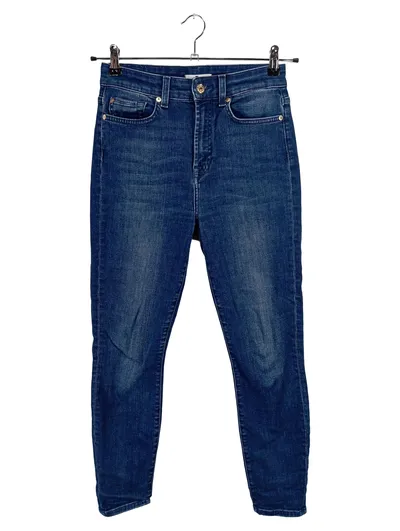 7 For All Mankind Damen Jeans Slim Fit High Waist Blau W28 L27