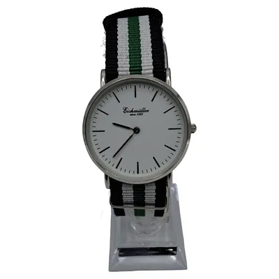 Eichmüller Armbanduhr Minimalistisch NATO-Armband Schwarz Weiß Grün since 1950
