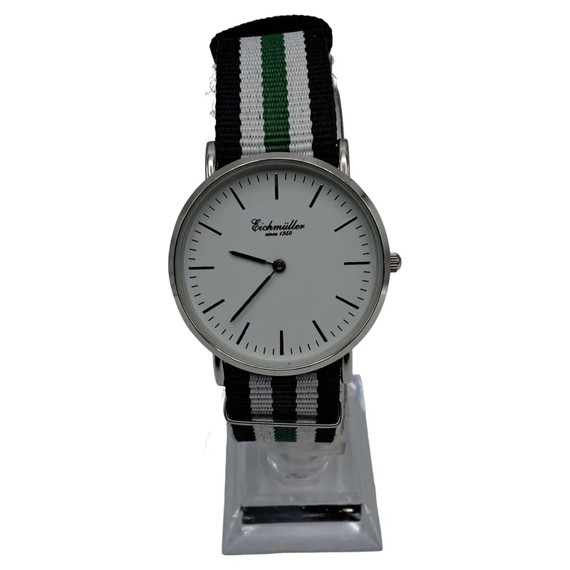 Eichmüller Armbanduhr Minimalistisch NATO-Armband Schwarz Weiß Grün since 1950 1