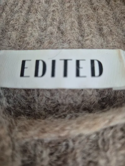 EDITED Damen Strickpullover Rollkragen Beige Gr. 38 M Oversized