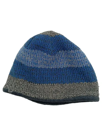 Engelbert Strauss Strickmütze Beanie Blau Grau Outdoor Polyacryl Fleece
