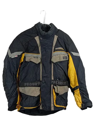 Probiker Motorradjacke Damen XS Schwarz Gelb Cordura 3M Scotchlite