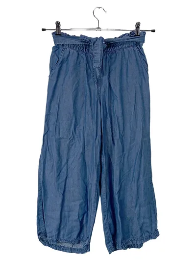 YIGGA Stoffhose Mädchen Gr. 158 Blau Lyocell Capri Sommer