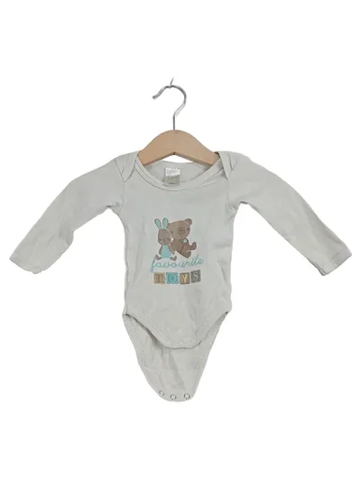 DIMO-TEX Baby Body Langarm Teddy Motiv Gr. 50/56 Beige 100% Baumwolle