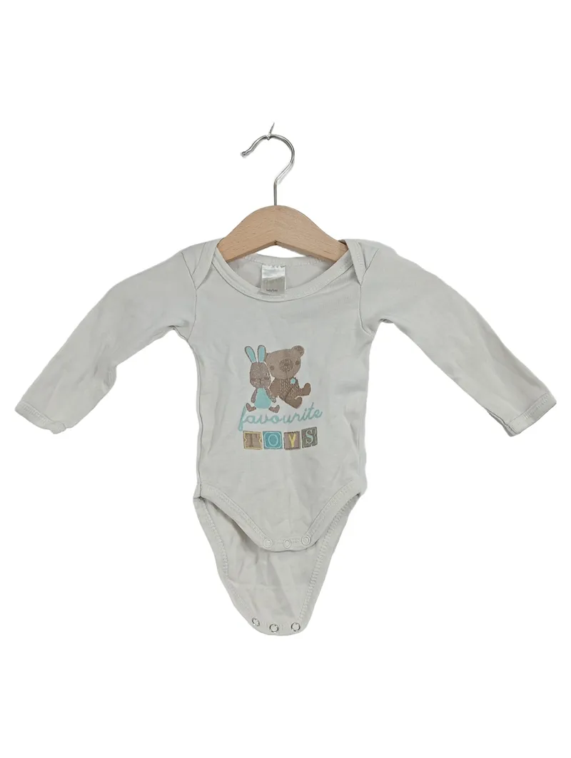 DIMO-TEX Baby Body Langarm Teddy Motiv Gr. 50/56 Beige 100% Baumwolle 1
