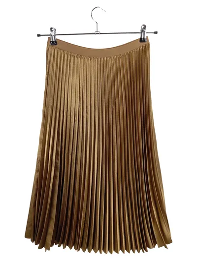OPUS Faltenrock Damen Gr. 36 Gold Metallic Plissee Midirock elegant