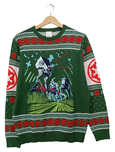Numskull Designs Star Wars Weihnachtspullover Herren Gr. M Grün Ugly Sweater