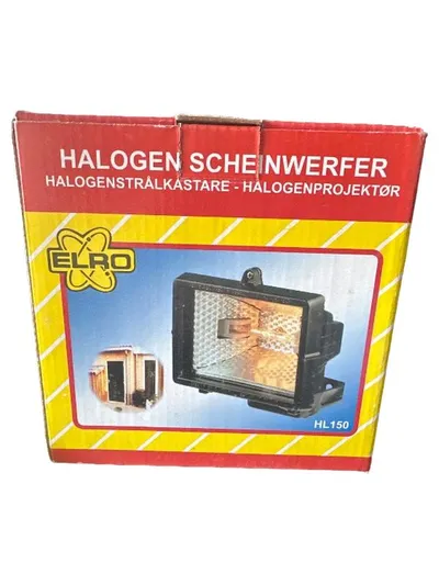 ELRO HL150 Halogen Scheinwerfer Außenstrahler Flutlicht 150W Schwarz