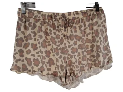 Blissim Damen Shorts Leopardenmuster Gr. M Beige Lounge Kurze Hose