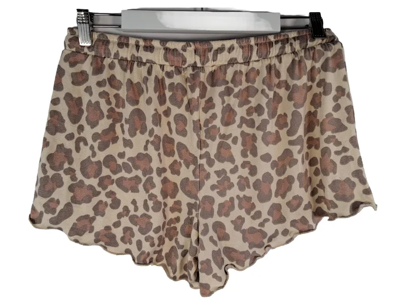 Blissim Damen Shorts Leopardenmuster Gr. M Beige Lounge Kurze Hose 2