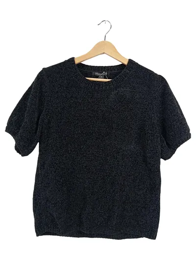 MyWear Woman Pullover Damen Gr. S Kurzarm Grau Meliert Chenille