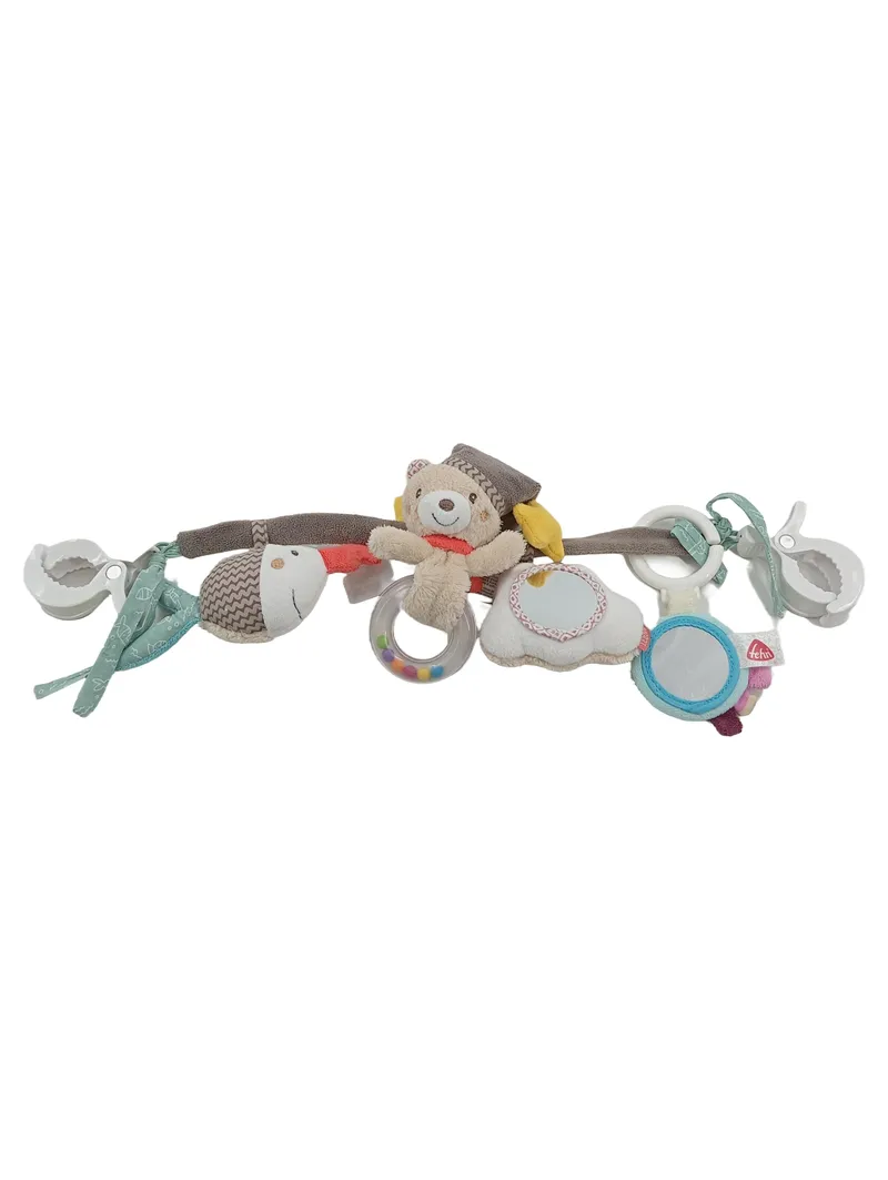 Fehn Kinderwagenkette Bär mit Rassel Spiegel Baby Spielzeug Mehrfarbig 1
