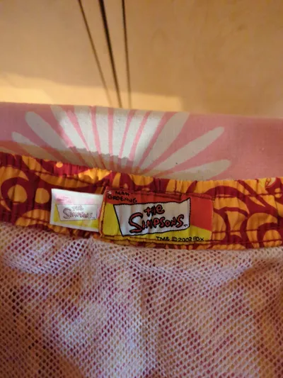The Simpsons Badeshorts Herren Gr. L Orange Retro Vintage 2002