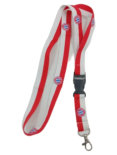 FC Bayern München Lanyard Schlüsselband Rot Weiß mit Karabiner