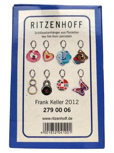 Ritzenhoff Schlüsselanhänger Hund Porzellan Braun Tiermotiv 5x9cm