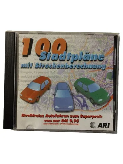 100 Stadtpläne mit Streckenberechnung ARI PC Navigationssoftware CD