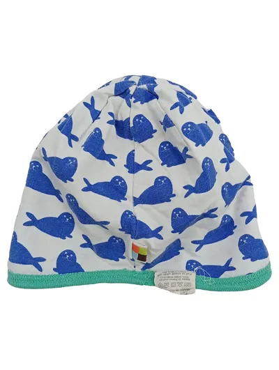 loud + proud Baby Wendemütze Seehund Muster Beanie Bio-Baumwolle Maritim