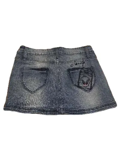 Original Marines Jeansrock Damen Gr. 42 Blau Mini Strasssteine