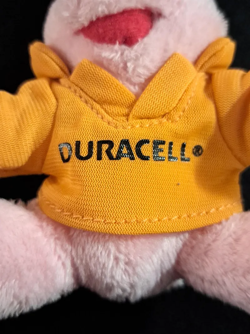 Duracell Plüschhase Kuscheltier rosa Stofftier Werbefigur 10cm 3