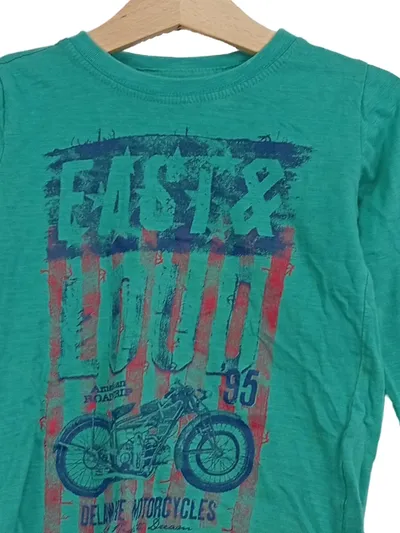E-BOUND Langarmshirt Jungen Gr. 98 Türkis Motorrad-Print Fast & Loud
