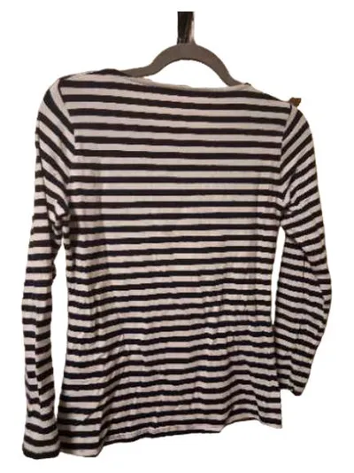 Camaïeu Damen Langarmshirt Gr. M Blau Weiß Gestreift Maritim Essential