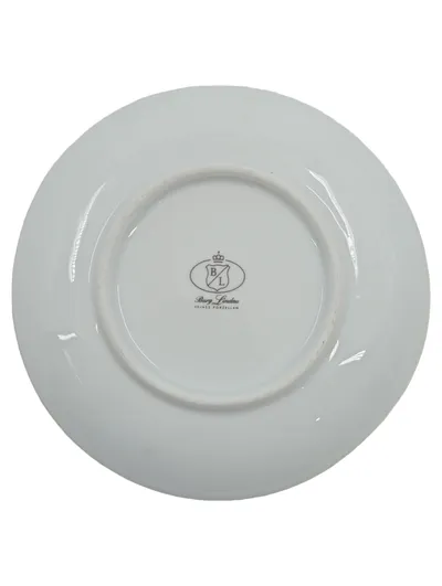 Burg Lindau Untertasse Unterteller Porzellan Rosenmuster Gold 12cm