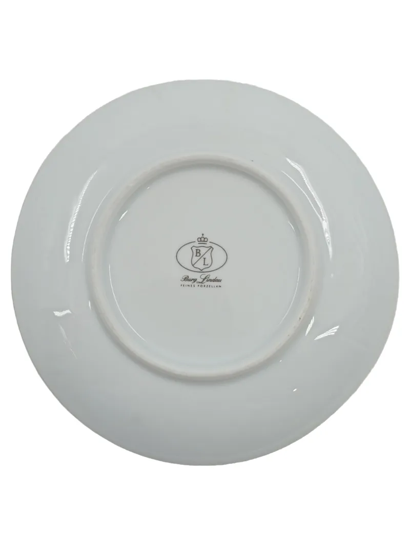Burg Lindau Untertasse Unterteller Porzellan Rosenmuster Gold 12cm 2